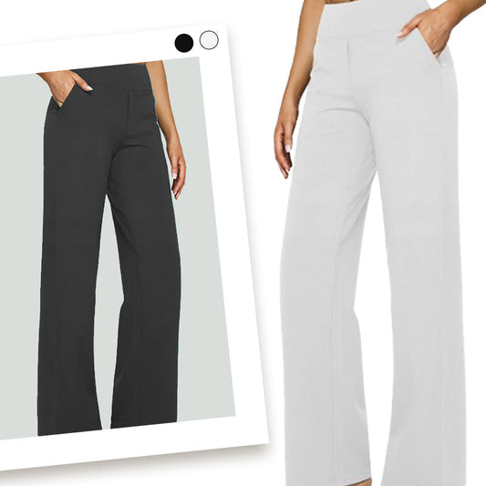 ⏳BEPERKTE AANBIEDING! 50% KORTING⏳Dames Casual Eenvoudige Effen Kleur Hoge Taille Rekbare Yoga Broek