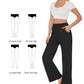 ⏳BEPERKTE AANBIEDING! 50% KORTING⏳Dames Casual Eenvoudige Effen Kleur Hoge Taille Rekbare Yoga Broek