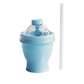 2-in-1 Draagbare IJsbalmaker Beker | 6cm IJsbol | Inklapbaar | Met Rietje | Blauw/Geel/Roze