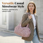 Slouchy Luipaardprint Tote Tas voor Vrouwen | Synthetische Suède | Ruime Dagschoudertas