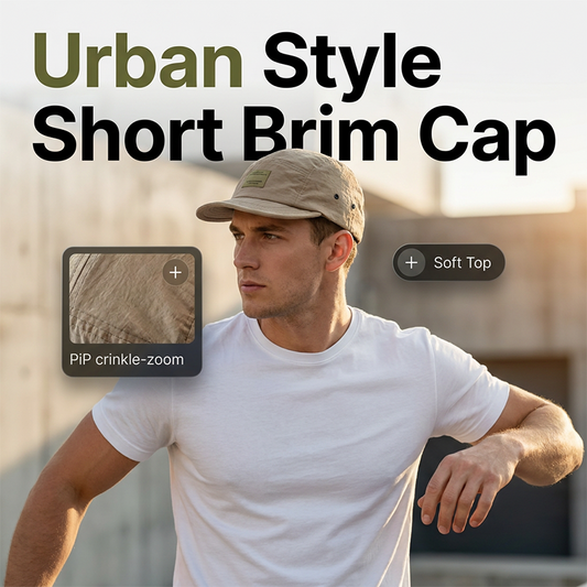Urban Korte Klep Pet | Opvouwbaar & Vederlicht | Kreukelstof | 6 Kleuren