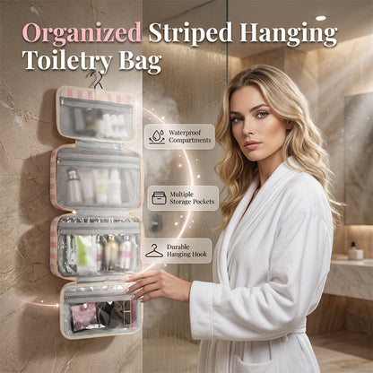 Hangende Toilettas Reizen | 4 Doorzichtige Vakken | Waterbestendig | Compact Opvouwbaar