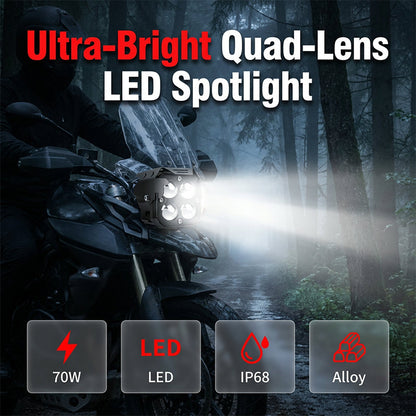 LED Werklamp 2-in-1 | 3000K/6000K Dubbel Licht | 4 Lenzen | IP68 Waterdicht