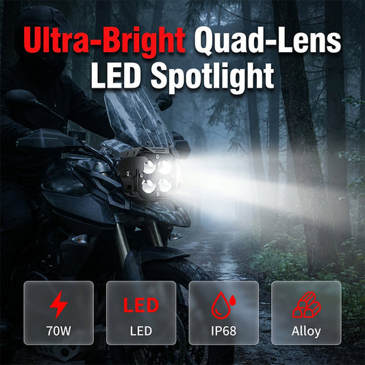 LED Werklamp 2-in-1 | 3000K/6000K Dubbel Licht | 4 Lenzen | IP68 Waterdicht