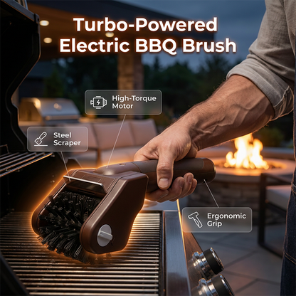 ✨🎉【50% Korting】🎉Elektrische BBQ Grillborstel | Turbo Motor & Dubbelzijdig✨