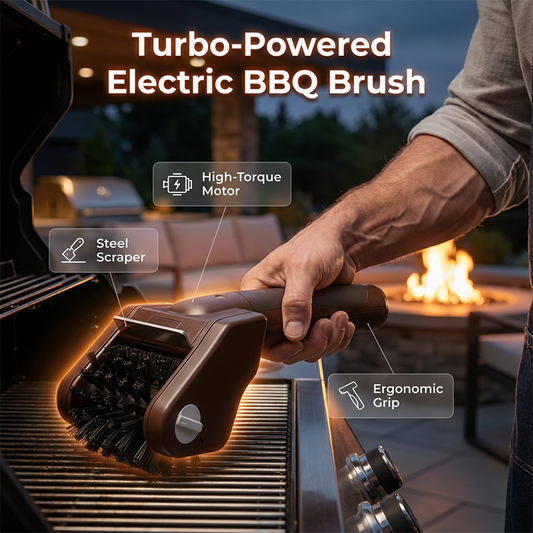 ✨🎉【50% Korting】🎉Elektrische BBQ Grillborstel | Turbo Motor & Dubbelzijdig✨