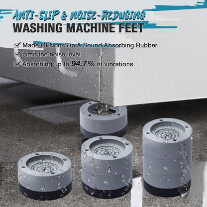 💥【LIMITED TIME 50% OFF】🔥 Trillingsdempende Voetjes voor Wasmachine | Rubber+TPU Dempt Geluid & Trillingen | Verhoogt tegen Vocht | Past op Meeste Apparaten & Meubels | 4 Stuks Grijs/Blauw