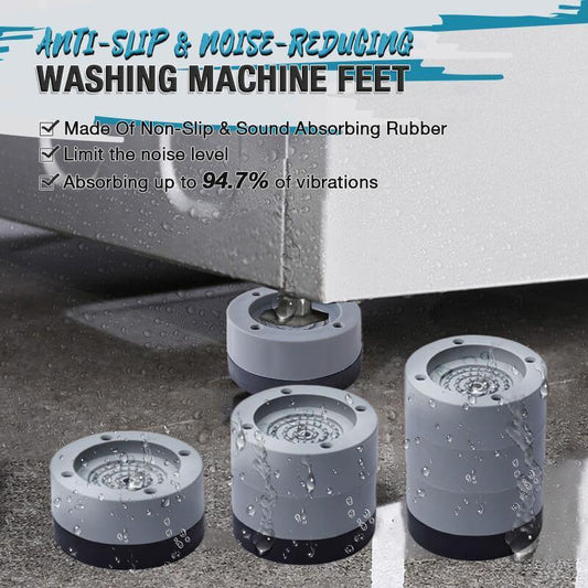 💥【LIMITED TIME 50% OFF】🔥 Trillingsdempende Voetjes voor Wasmachine | Rubber+TPU Dempt Geluid & Trillingen | Verhoogt tegen Vocht | Past op Meeste Apparaten & Meubels | 4 Stuks Grijs/Blauw