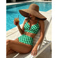 🌞🎉【Zomeraanbieding】Retro Hoogtaille Bikini Set | Met Metal Detail🎉