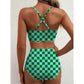 🌞🎉【Zomeraanbieding】Retro Hoogtaille Bikini Set | Met Metal Detail🎉