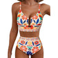 🌞🎉【Zomeraanbieding】Retro Hoogtaille Bikini Set | Met Metal Detail🎉