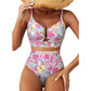 🌞🎉【Zomeraanbieding】Retro Hoogtaille Bikini Set | Met Metal Detail🎉