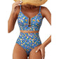 🌞🎉【Zomeraanbieding】Retro Hoogtaille Bikini Set | Met Metal Detail🎉