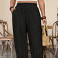 🎉【Aanbieding】👖✨Dames Losse Casual Broek | Elastische Taille | Relaxed Fit | Effen Kleuren | Polyester Mix | 1XL-5XL🧵