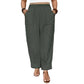 🎉【Aanbieding】👖✨Dames Losse Casual Broek | Elastische Taille | Relaxed Fit | Effen Kleuren | Polyester Mix | 1XL-5XL🧵