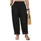 🎉【Aanbieding】👖✨Dames Losse Casual Broek | Elastische Taille | Relaxed Fit | Effen Kleuren | Polyester Mix | 1XL-5XL🧵