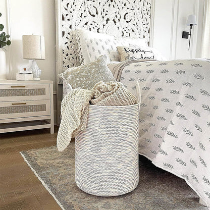 ✨🧺【50% Korting】Gevlochten Katoenen Mand 58L | Wasmand & Opbergmand