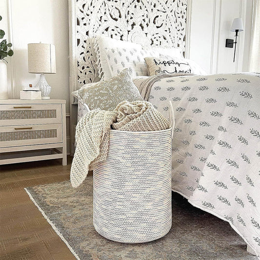 ✨🧺【50% Korting】Gevlochten Katoenen Mand 58L | Wasmand & Opbergmand