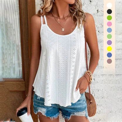 ✨💃【Aanbieding】🎀Dames Mesh Top Zomer | Dubbele Bandjes & Losse Pasvorm🍃