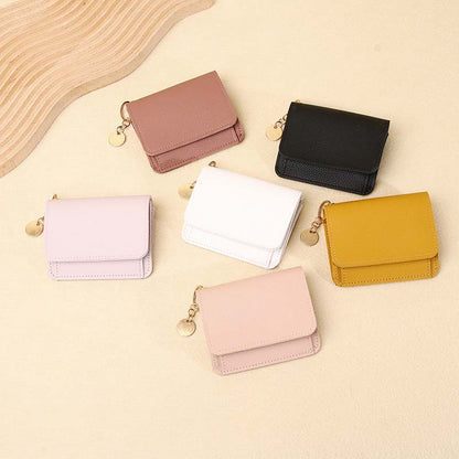 🔥【Aanbieding】🔥Mini Portemonnee met Sierketting | Lychee PU Leer | 5 Card Slots💳👛