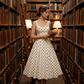 ✨👗【Aanbieding】💃Retro Stippen A-lijn Jurk | Vierkante Hals | Swing Rok✨