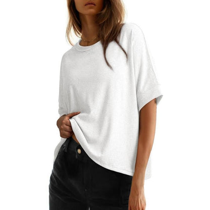 🌟👕【Aanbieding】✨Dames Ronde Hals T-shirt | Premium Zachte Mix | Oversized Pasvorm