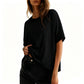 🌟👕【Aanbieding】✨Dames Ronde Hals T-shirt | Premium Zachte Mix | Oversized Pasvorm