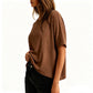 🌟👕【Aanbieding】✨Dames Ronde Hals T-shirt | Premium Zachte Mix | Oversized Pasvorm