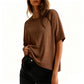 🌟👕【Aanbieding】✨Dames Ronde Hals T-shirt | Premium Zachte Mix | Oversized Pasvorm