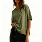 🌟👕【Aanbieding】✨Dames Ronde Hals T-shirt | Premium Zachte Mix | Oversized Pasvorm