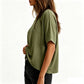 🌟👕【Aanbieding】✨Dames Ronde Hals T-shirt | Premium Zachte Mix | Oversized Pasvorm