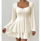 👗 50% OFF NOW! 🎀 Women's Sweetheart Neckline Skort Dress – Tiered Ruffles & Open Back – Playful & Elegant 🥂