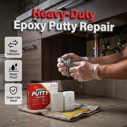 💥【LIMITED TIME 50% OFF】🔥 Heavy-Duty Epoxy Reparatiekit | 1:1 Mengverhouding | Hardt Onder Water Uit | Boorbaar/Schuurbaar/Overschilderbaar | Hard Als Staal | Wit/Zwart 200g
