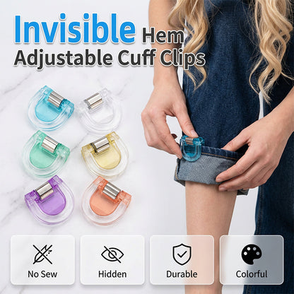 📌👖【Aanbieding】🎉Invisible Hem Zoomklemmen | Verstelbare Broekspijp Clips | Geen Naaien | 6 Kleuren🧵