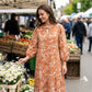 🎉【Aanbieding】☀️🧡Oranje Bloemenjurk met Tijdloze Pasvorm | Ademende Polyester | S-2XL | Machinewasbaar🌸👗