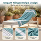 Quick-Dry Striped Turkish Beach Towel with Tassels