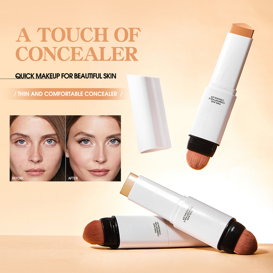 🔥Tijdelijke Korting! 🔥Dual-Ended Concealer met Blendkwastje | Romige, Opbouwbare Formule | Langhoudend & Comfortabel✨🎨