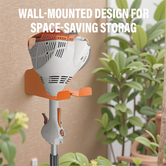 💥【LIMITED TIME 50% OFF】🔥 Wandmontage Grastrimmer Opbergrek | Hoog Draagvermogen Roestbestendig Metaal | Antislip Fixatie | Ruimtebesparend | Zwart/Oranje