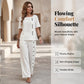 💥【LIMITED TIME 50% OFF】🔥 Resort 2-delige Set | Katoen-Linnen Ademend | Wijde Broek + Top | Verlengt & Svelt | Blauw/Kaki/Wit | S-3XL