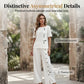💥【LIMITED TIME 50% OFF】🔥 Resort 2-delige Set | Katoen-Linnen Ademend | Wijde Broek + Top | Verlengt & Svelt | Blauw/Kaki/Wit | S-3XL