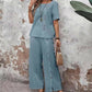 💥【LIMITED TIME 50% OFF】🔥 Resort 2-delige Set | Katoen-Linnen Ademend | Wijde Broek + Top | Verlengt & Svelt | Blauw/Kaki/Wit | S-3XL