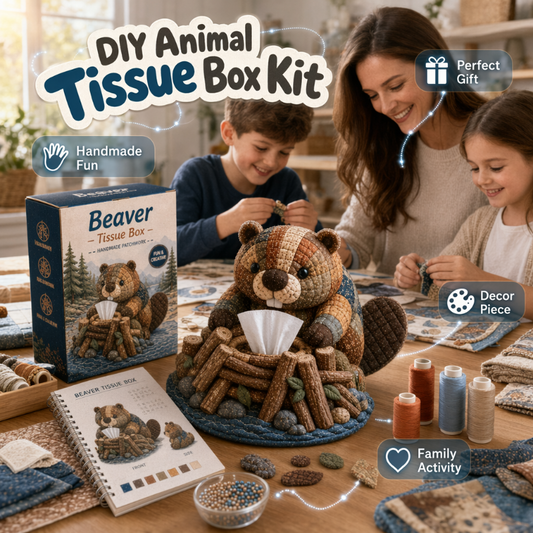 💥【LIMITED TIME 50% OFF】🔥 DIY Dieren Tissuehouder Set | Koala/Otter/Wombat etc. 5 Stijlen | Inclusief Stoffen & Accessoires | Handgenaaid | Woondecoratie