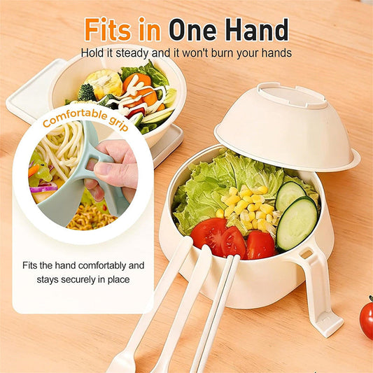 ⏳ FLASH SALE! ✨ Luie Noedel Maker | Geïntegreerde Afvoer 🍜 | Lepel+Vork+Eetstokjes Inbegrepen | HALF PRICE 🎉