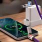 💥【LIMITED TIME 50% OFF】🔥 4-in-1 LED Oplaadkabel | Meerdere Connectoren | Superchip Snel Laden | Dynamisch Lichteffect | Zinklegering + Siliconen | Paars/Grijs