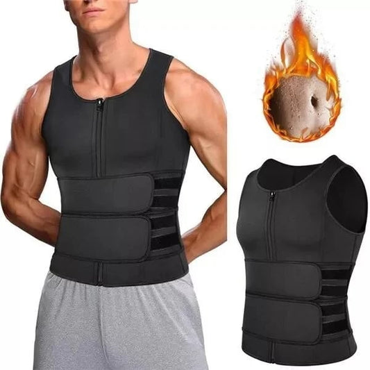 💥【LIMITED TIME 50% OFF】🔥 Heren Shapewear Riem | Dubbele Klittenband | 4 Stalen Beugels | Polyester | Zwart | Taillevorming