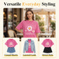 Vintage Gewassen Madeliefje Print Loose Fit T-Shirt voor Dames