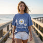 Vintage Gewassen Madeliefje Print Loose Fit T-Shirt voor Dames