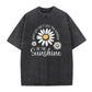 Vintage Gewassen Madeliefje Print Loose Fit T-Shirt voor Dames