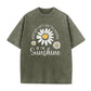 Vintage Gewassen Madeliefje Print Loose Fit T-Shirt voor Dames