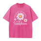 Vintage Gewassen Madeliefje Print Loose Fit T-Shirt voor Dames